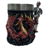 Dragon Sword Large Tankard – Black & Red Warrior Mug with Stainless Steel Liner